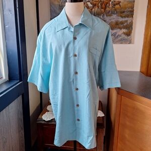 Vintage Jamaica Jaxx 100% Silk,Teal/Blue XL